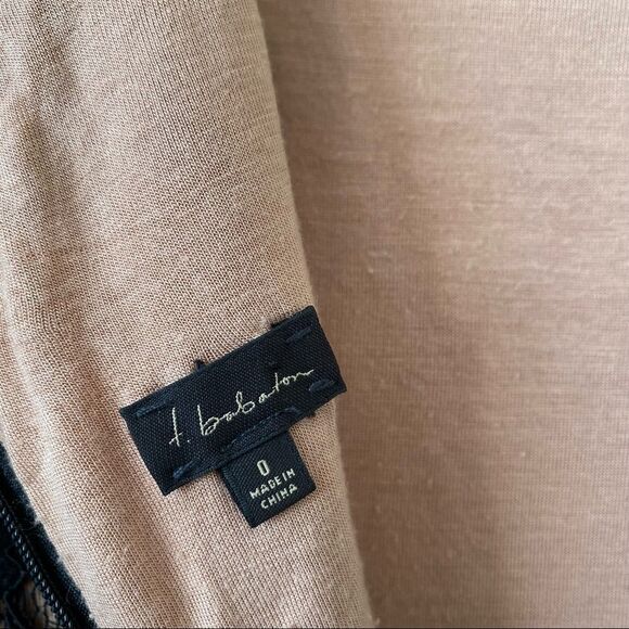 Aritiza-T.Babaton Lace 3/4 Sleeve Black & Nude Mini Dress (Size:0) - Picture 10 of 10